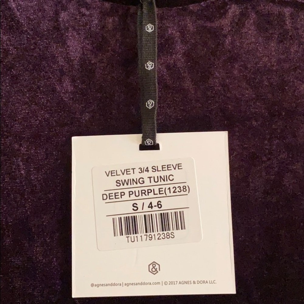 Agnes & Dora Deep Purple Swing Tunic - Size Small - Picture 2 of 3